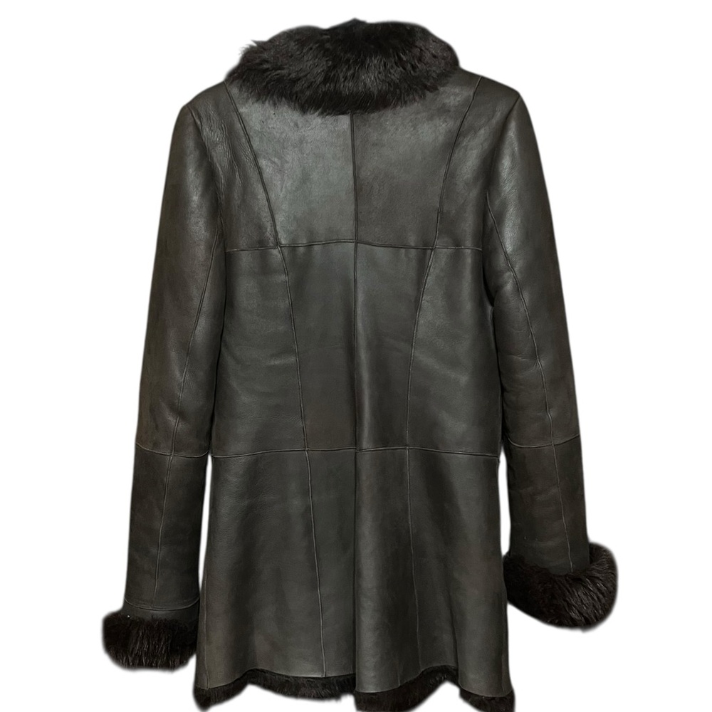 Dolce & Gabbana Chocolate Brown Real Fur Leather Jacket Coat Shearling Luxury XS - Picture 2 of 13